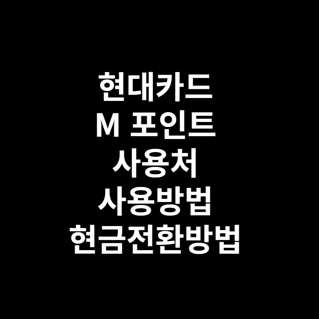 현대카드 M포인트 사용처 썸네일