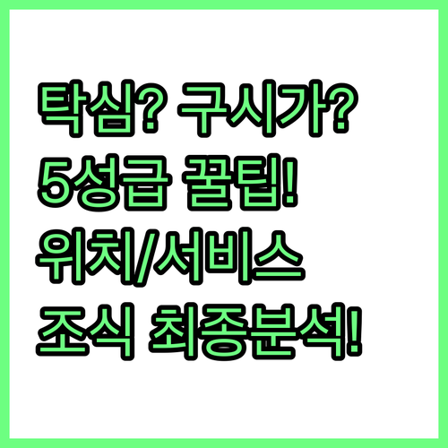 이스탄불 5성급 호텔 고르는 법 탁심..