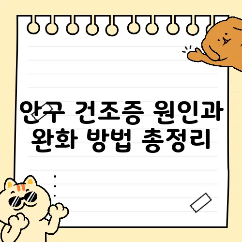 안구 건조증 원인과 완화 방법 총정리