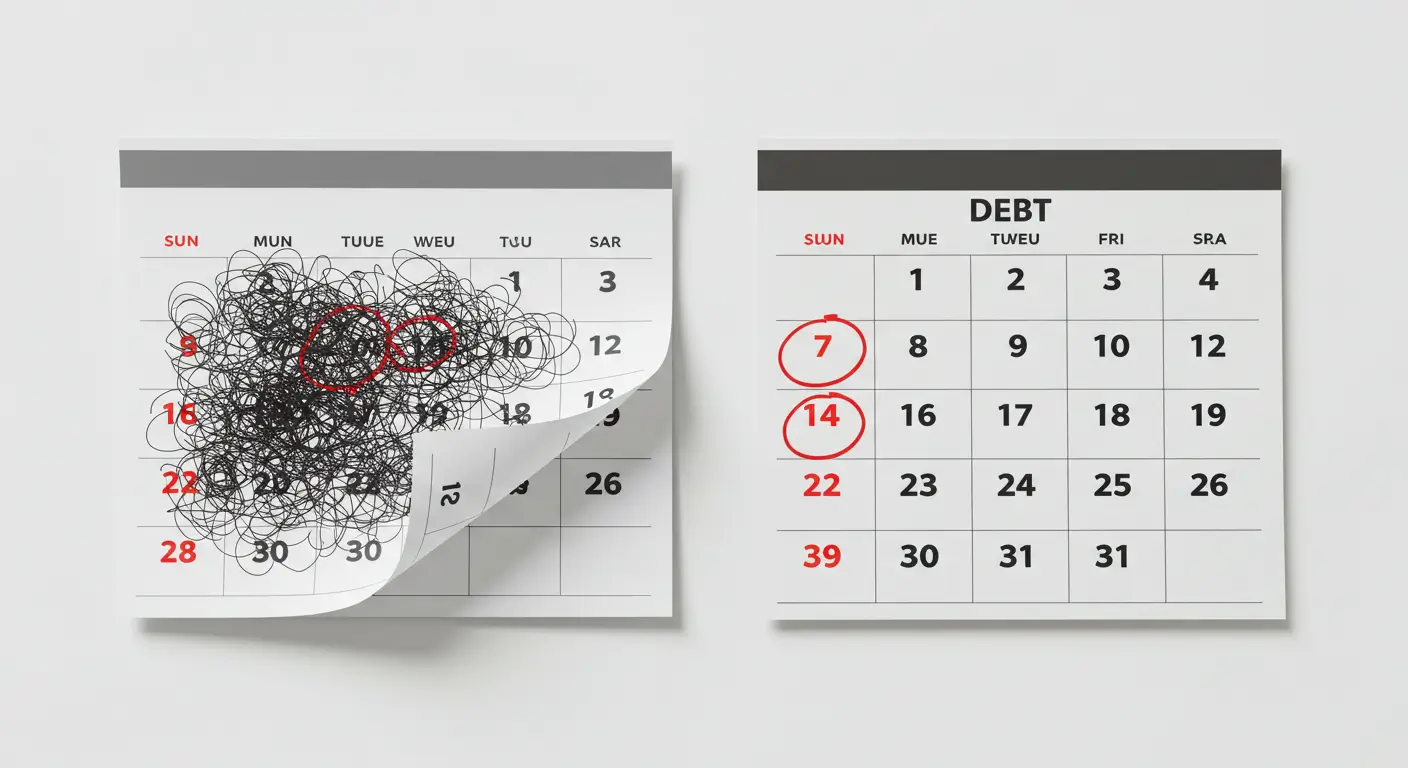 채무통합 대환대출 후 상환일이 하나로 정리되어 간편해진 달력