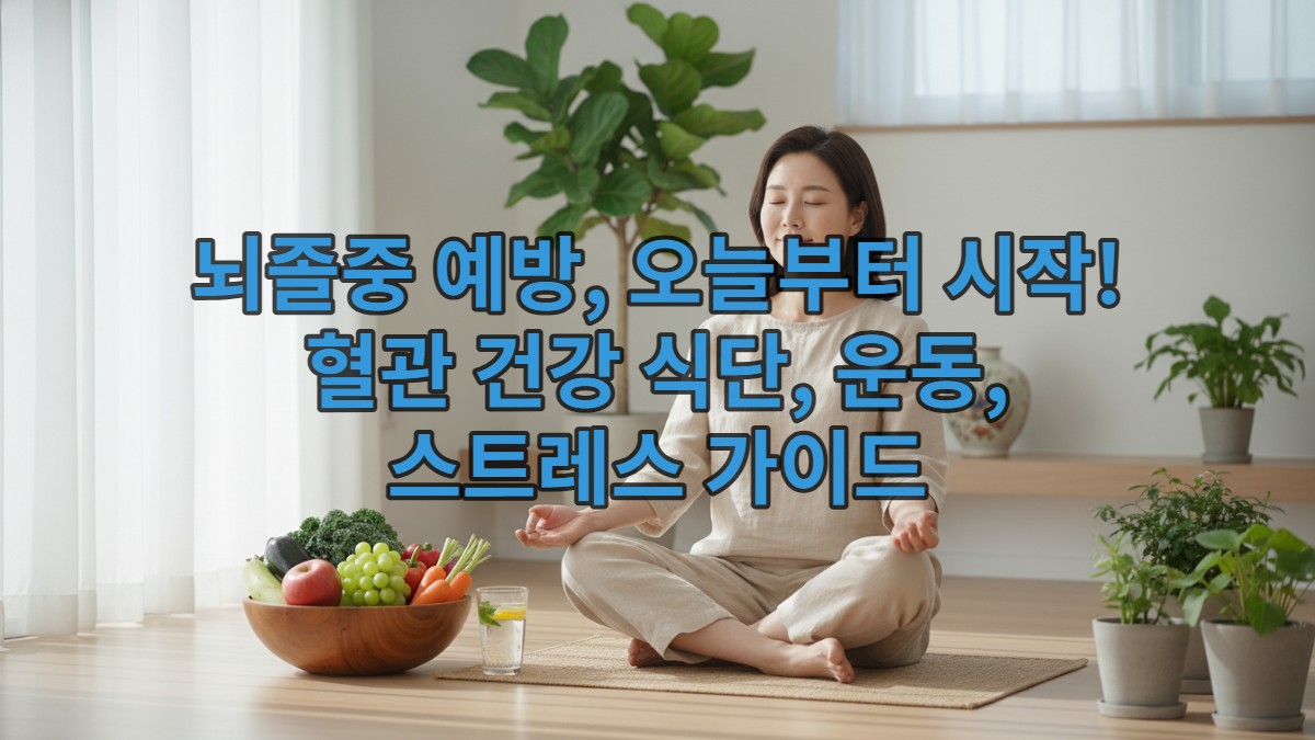 명상하며 스트레스를 관리하고 건강한 식단을 준비하는 젊은 한국 여성의 모습.