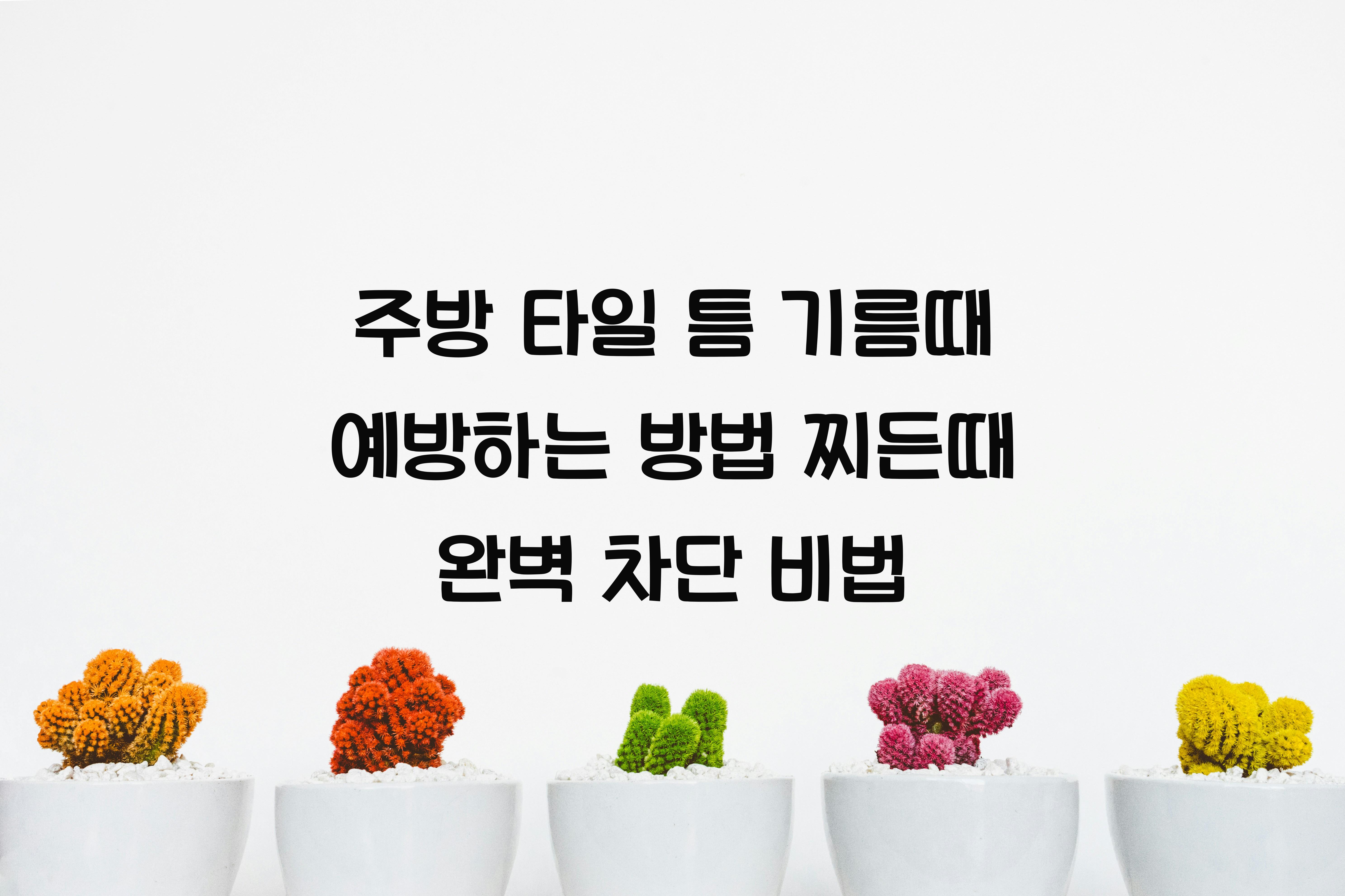 주방 타일 틈 기름때 예방하는 방법