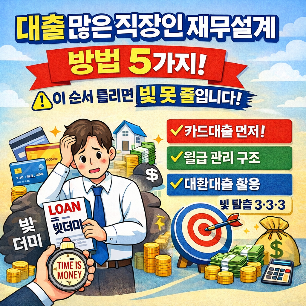 대출 많은 직장인 재무설계 방법 5가지 – 이 순서 모르고 갚으면 평생 빚 못 줄입니다