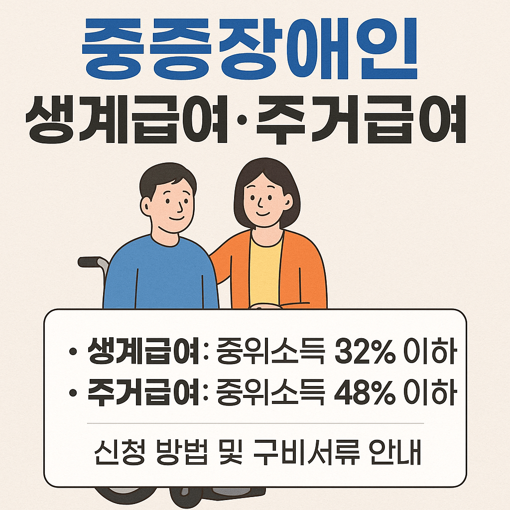 중증장애인 생계급여와 주거급여 동시 수급 가이드 관련 사진
