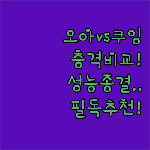 음파 전동칫솔 추천 오아 vs 쿠잉 ..