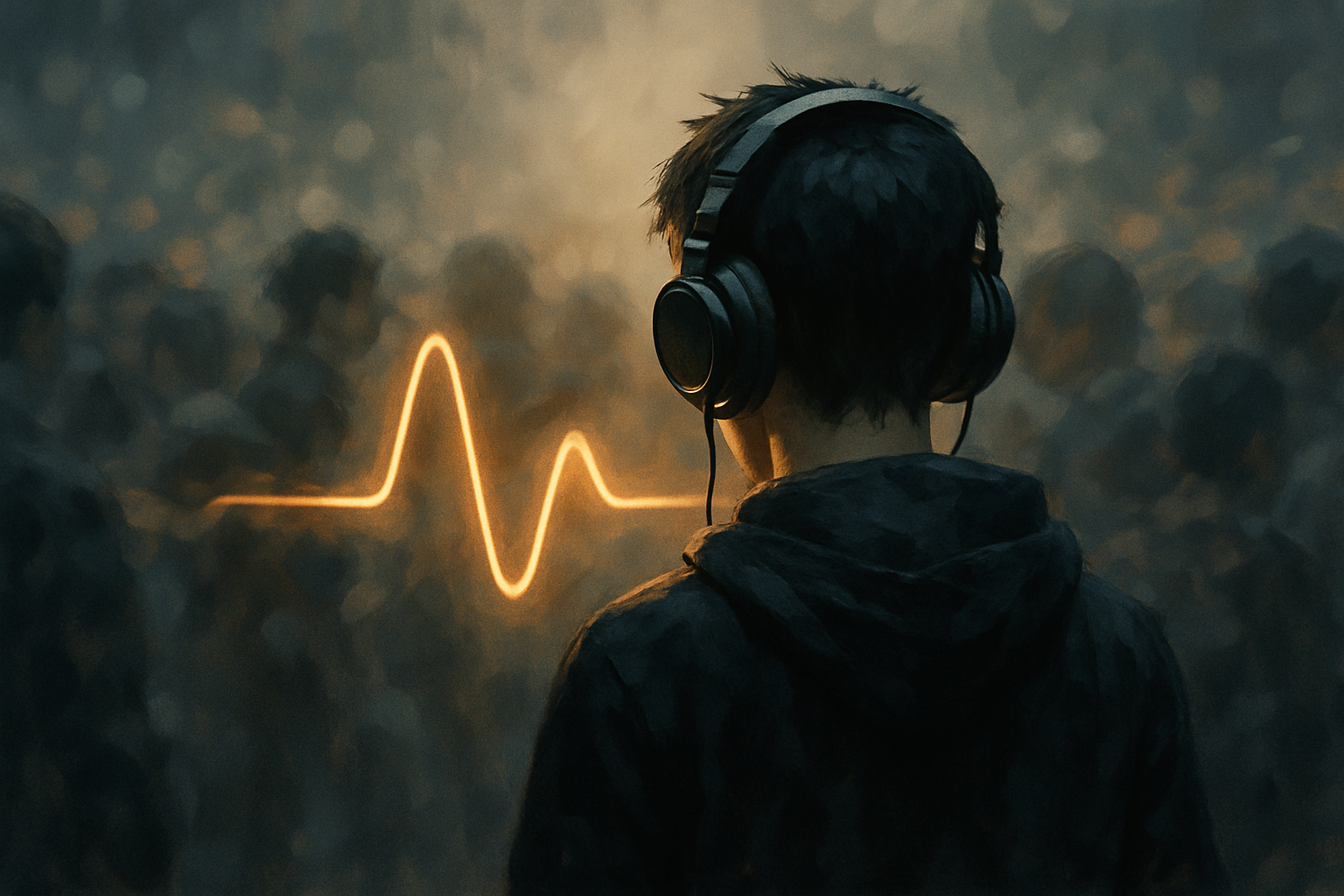 대중들의 신호를 읽는 묘사 일러스트