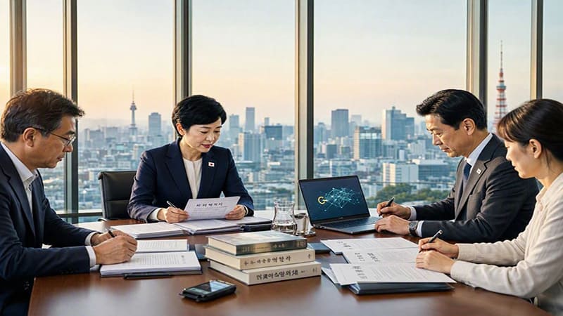 <img src=”ai-copyright-korea-japan.jpg” alt=”인공지능 시대의 저작권 문제를 논의하는 한국과 일본”>