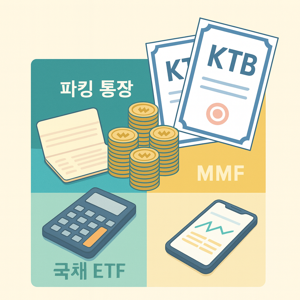 개인투자용 국채 초보 가이드: 파킹통장&middot;MMF&middot;국채 ETF와 수익&middot;안정성&middot;세금까지 한 번에 비교하기