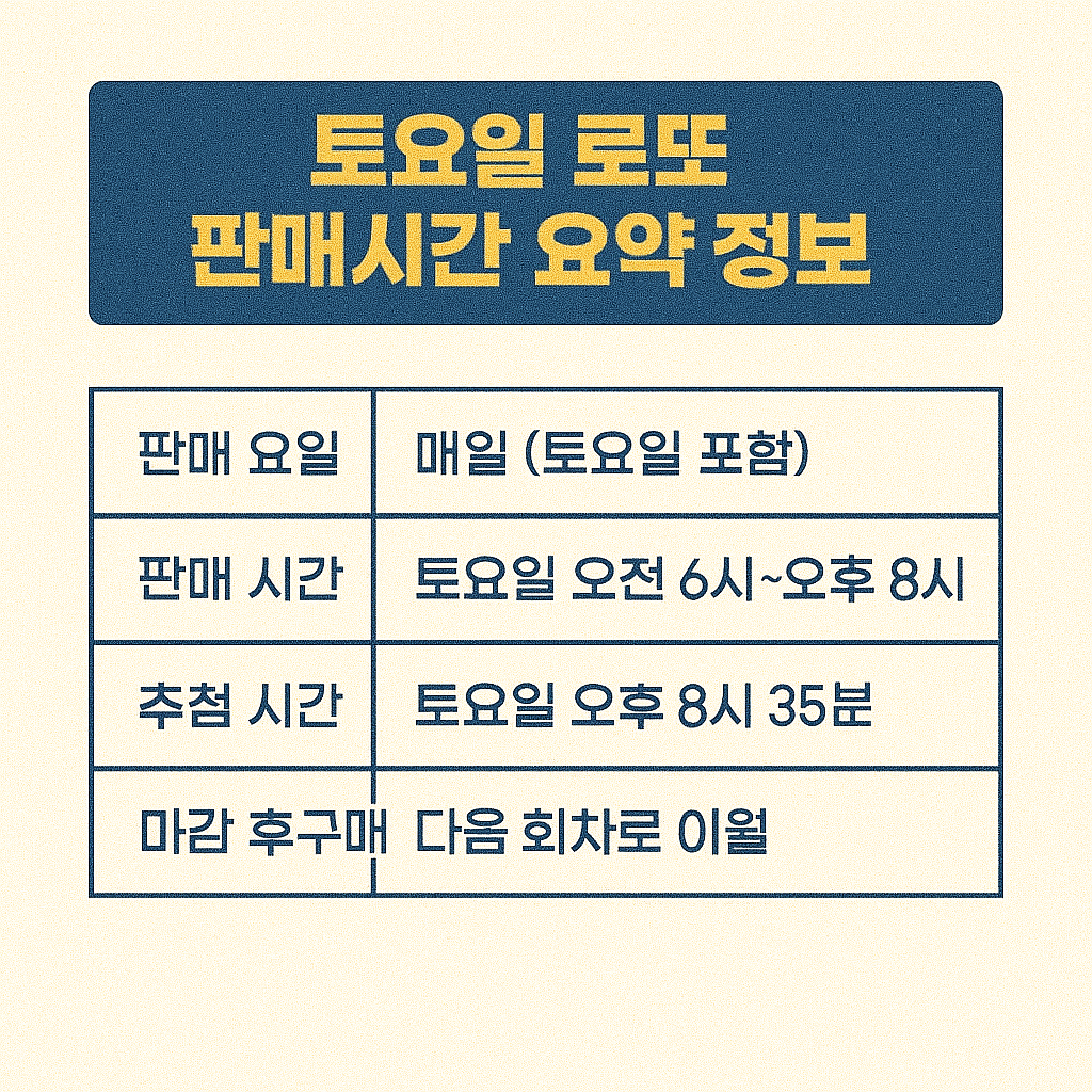 토요일 로또 판매시간