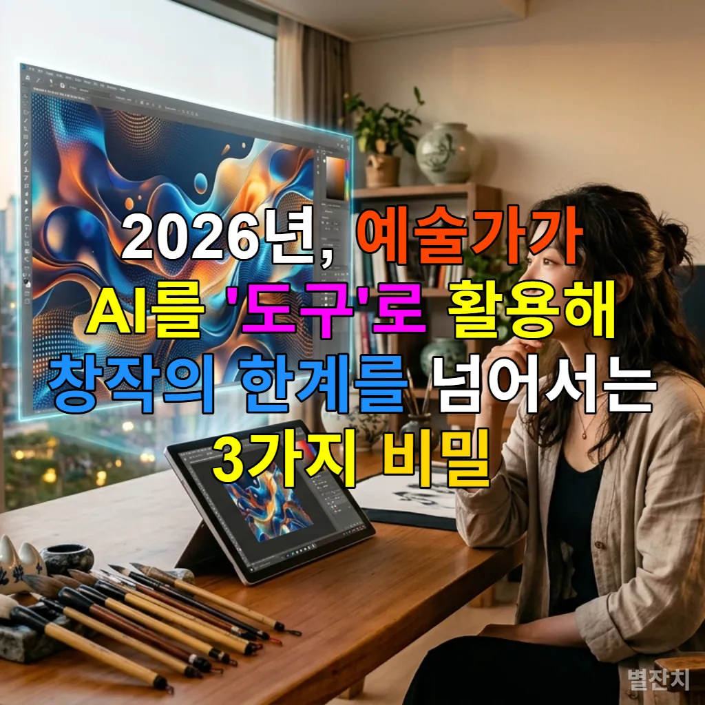 AI를 활용하여 창작의 한계를 뛰어넘는 한국 예술가의 모습