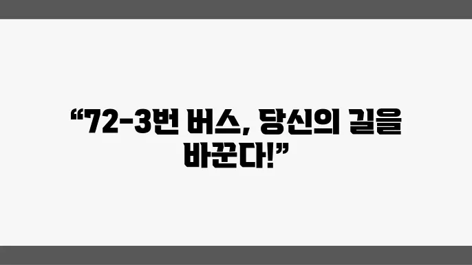 72-3번 버스 시간표 및 노선 운영정보 알아보기