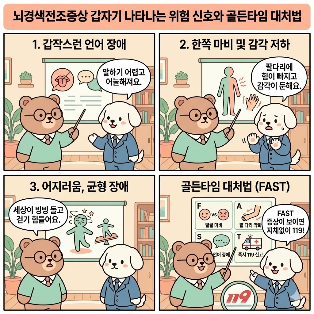 뇌경색전조증상 갑자기 나타나는 위험 신호와 골든타임 대처법