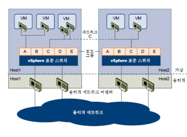 ESXi 네트워킹 가상화 구성도