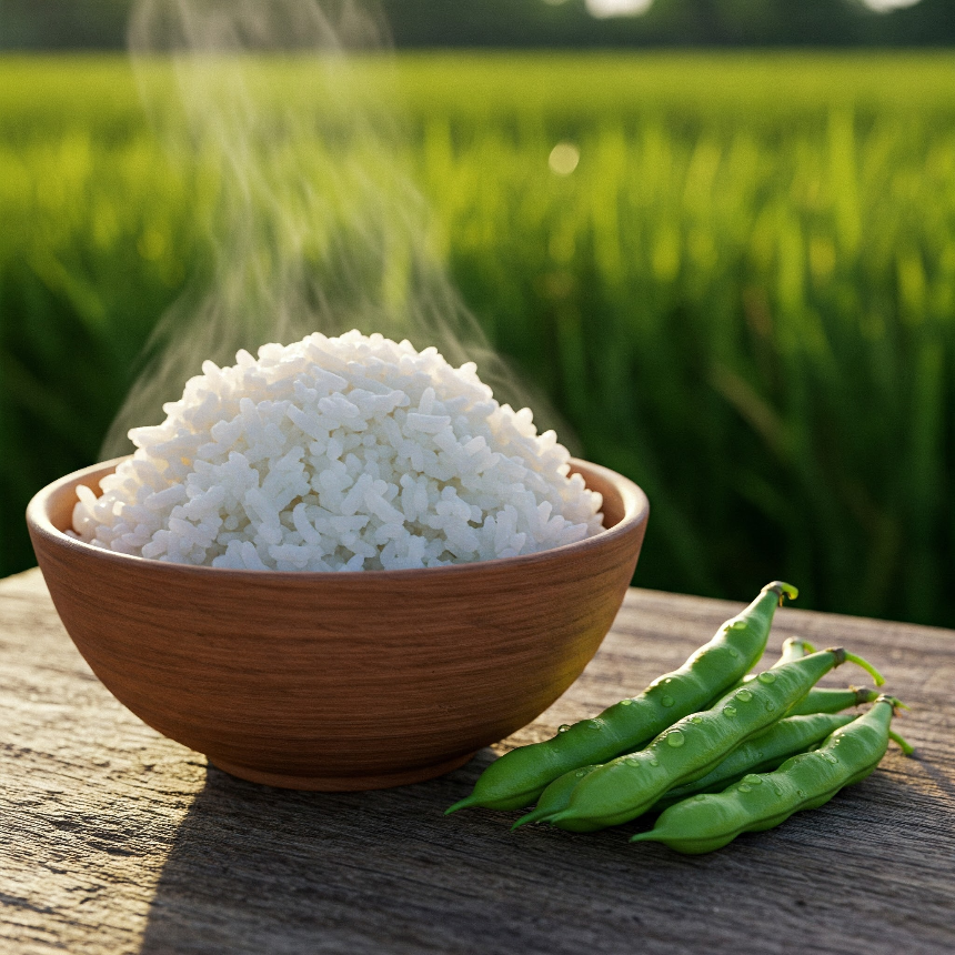 햇콩을 넣은 밥