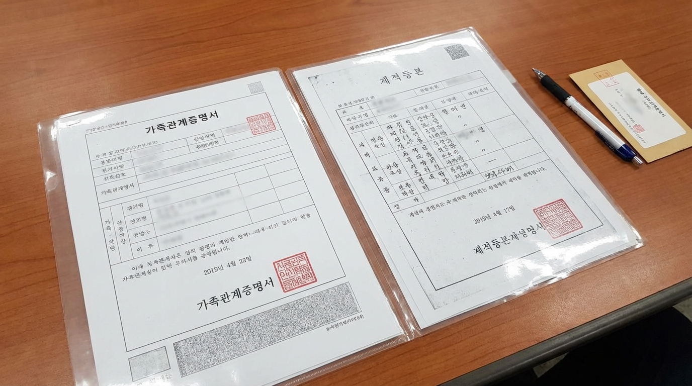 조상땅찾기 신청에 필수적인 제적등본과 가족관계증명서 등 법적 증빙 서류 이미지