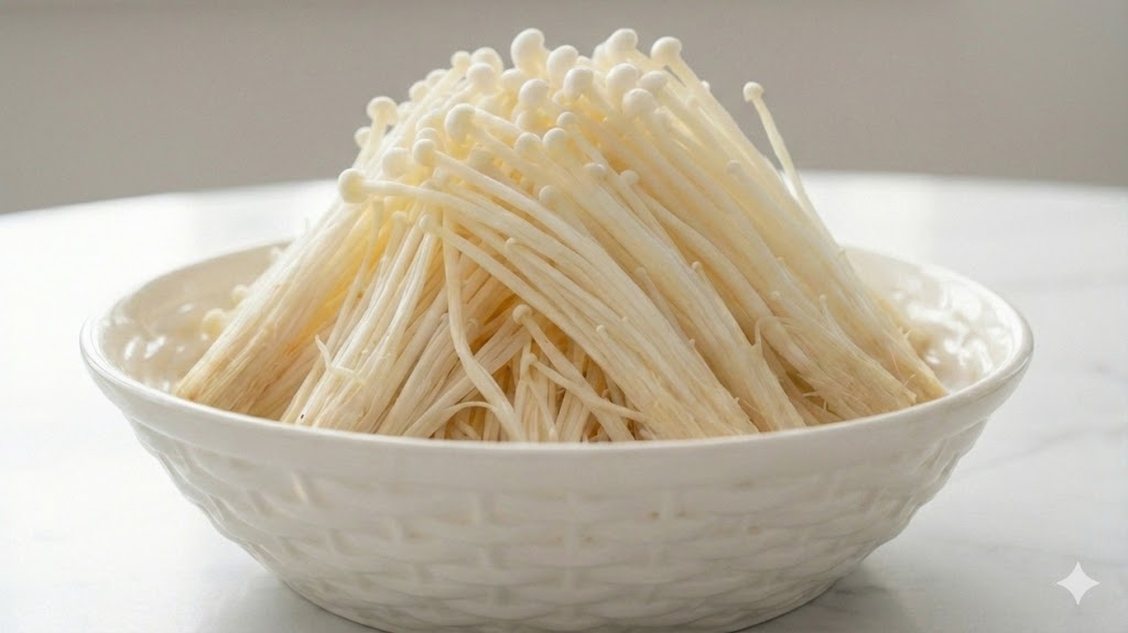 체지방 분해를 돕는 버섯 키토산이 풍부하여 내장 지방 제거와 다이어트에 탁월한 효능을 가진 신선한 팽이버섯