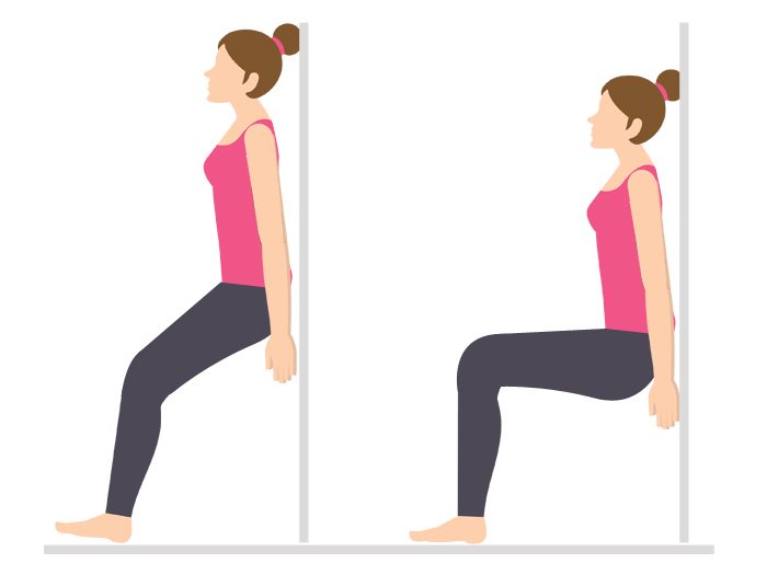 14. 벽에서의 스쿼트(Wall Squats):