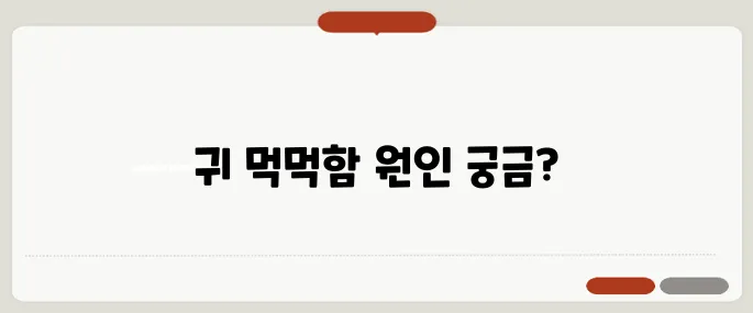 귀가 먹먹한 증상 귀 건강 이상 신호?
