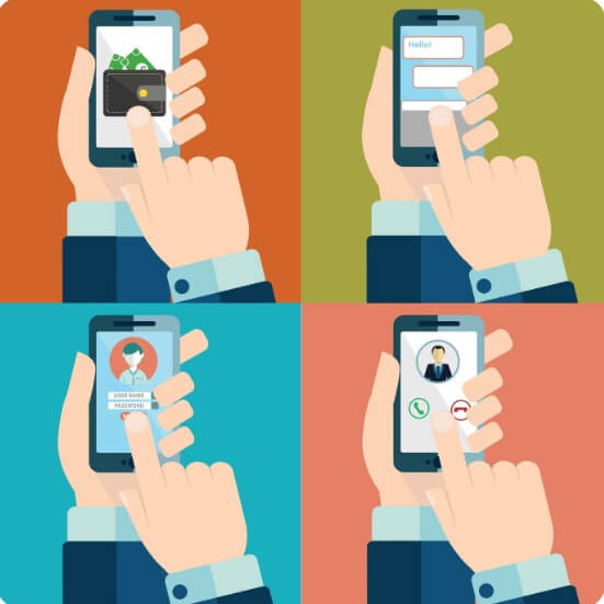 핸드폰을 시청하는 사람