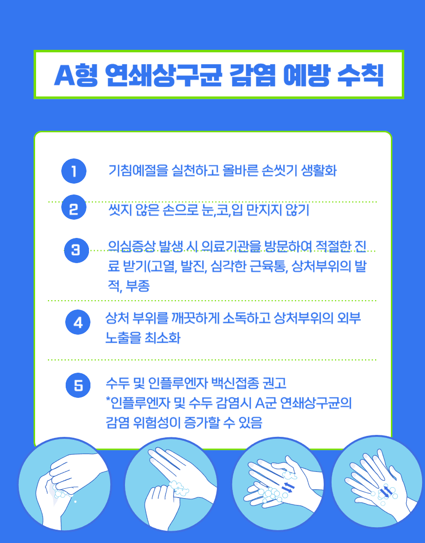 연쇄상구균 감염 예방수칙