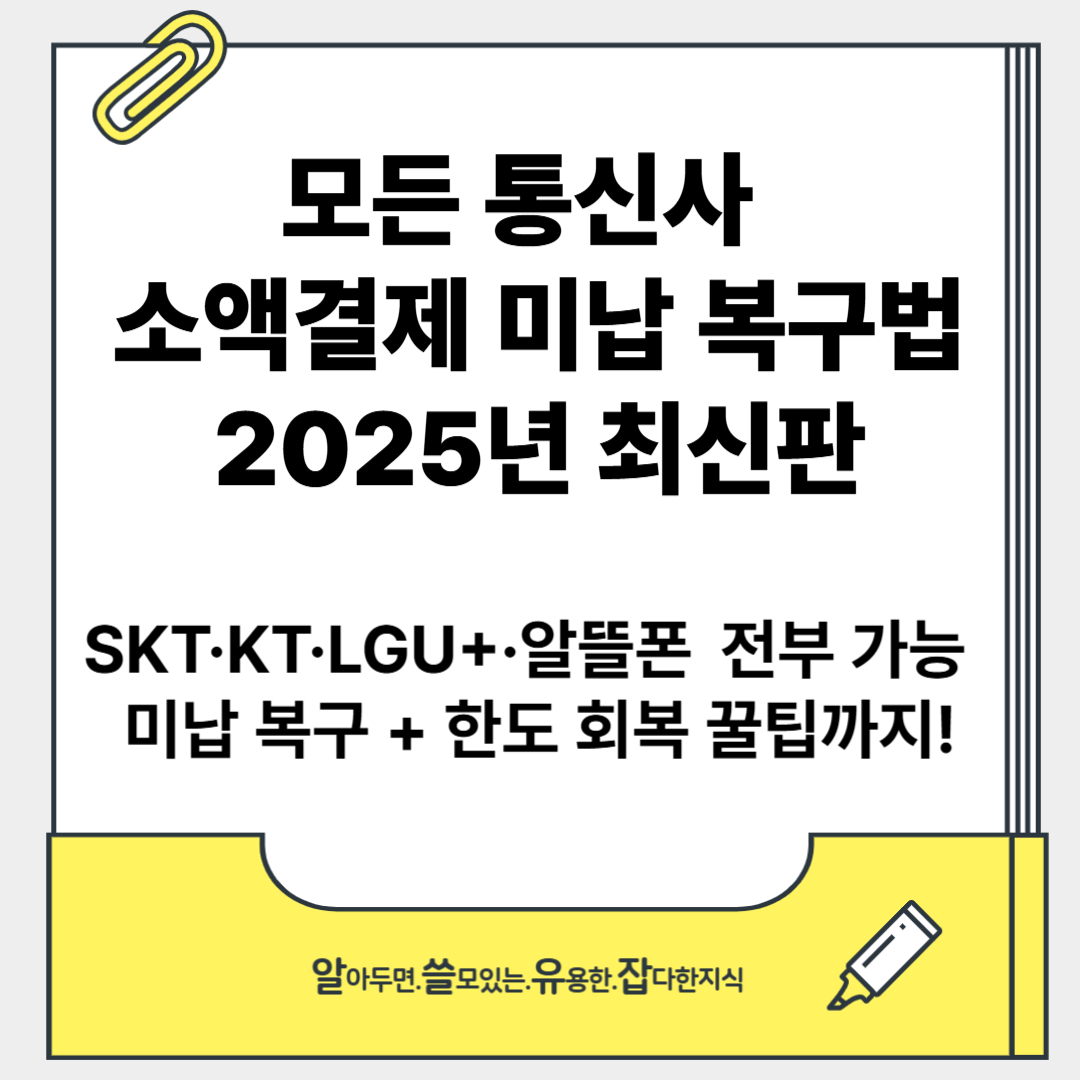핸드폰 소액결제 미납, 복구 방법, 정지시기,한도 확인 총정리