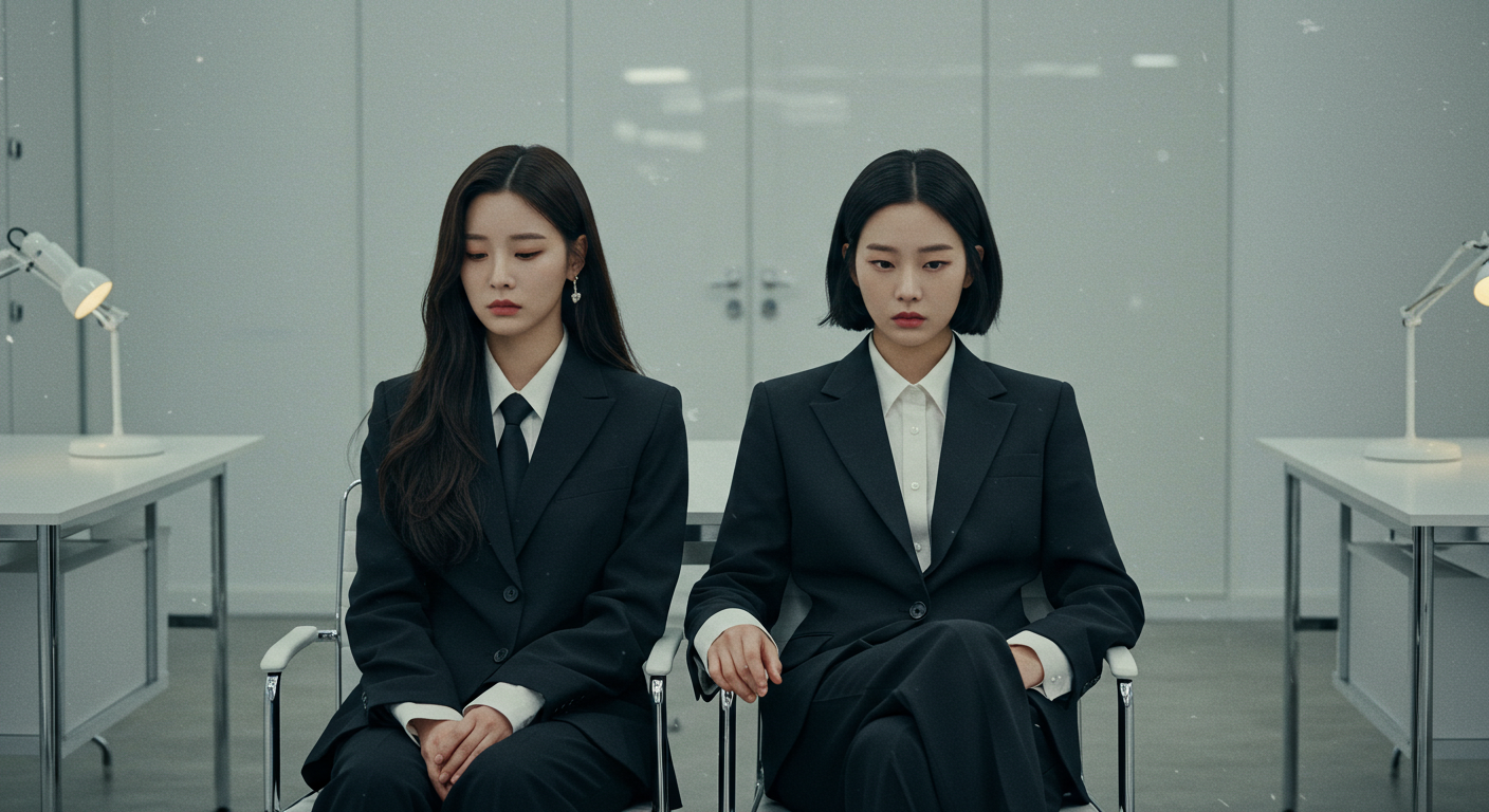 허탈하게 앉아있는 두 여성