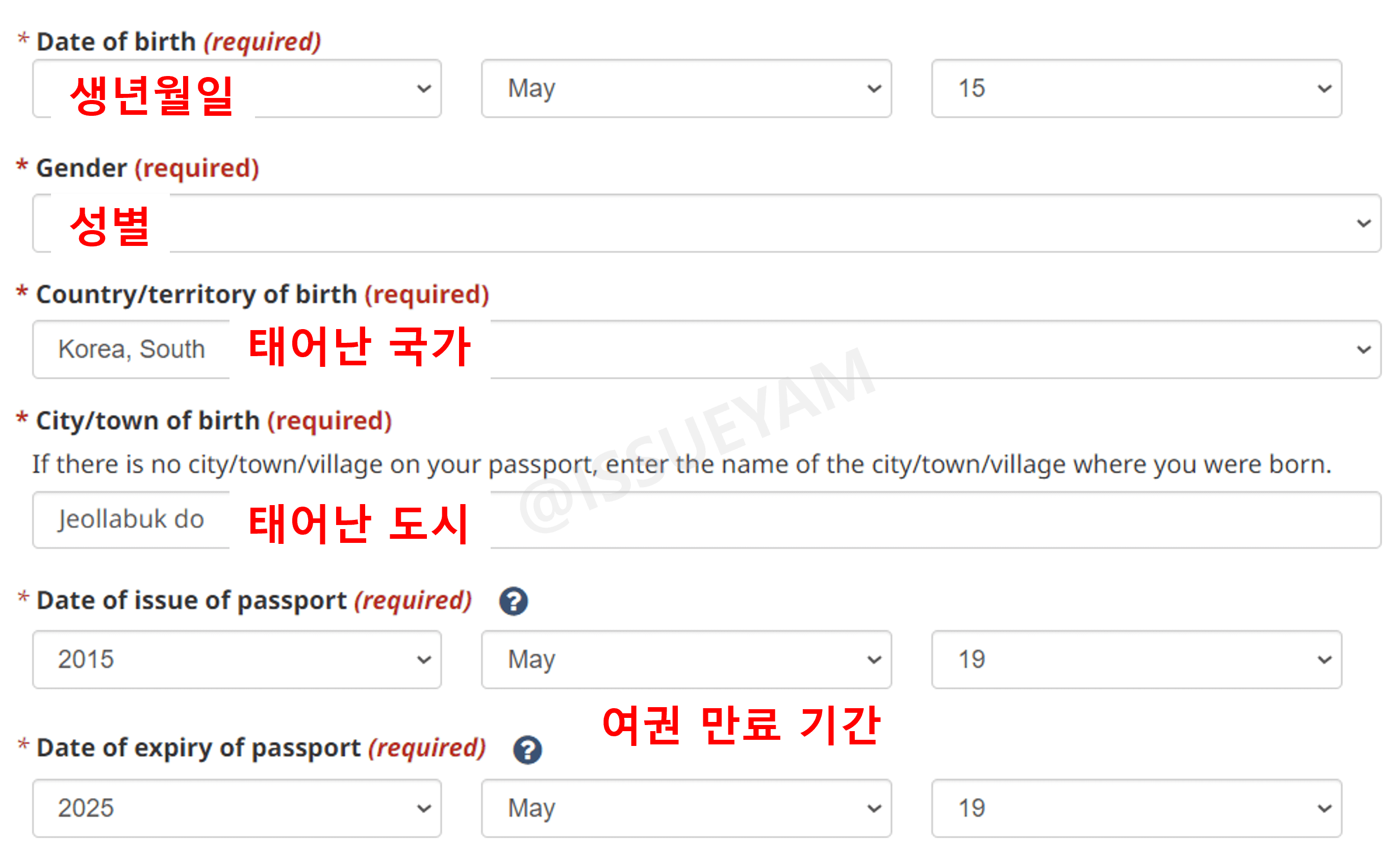 여권 상 상세 정보 입력