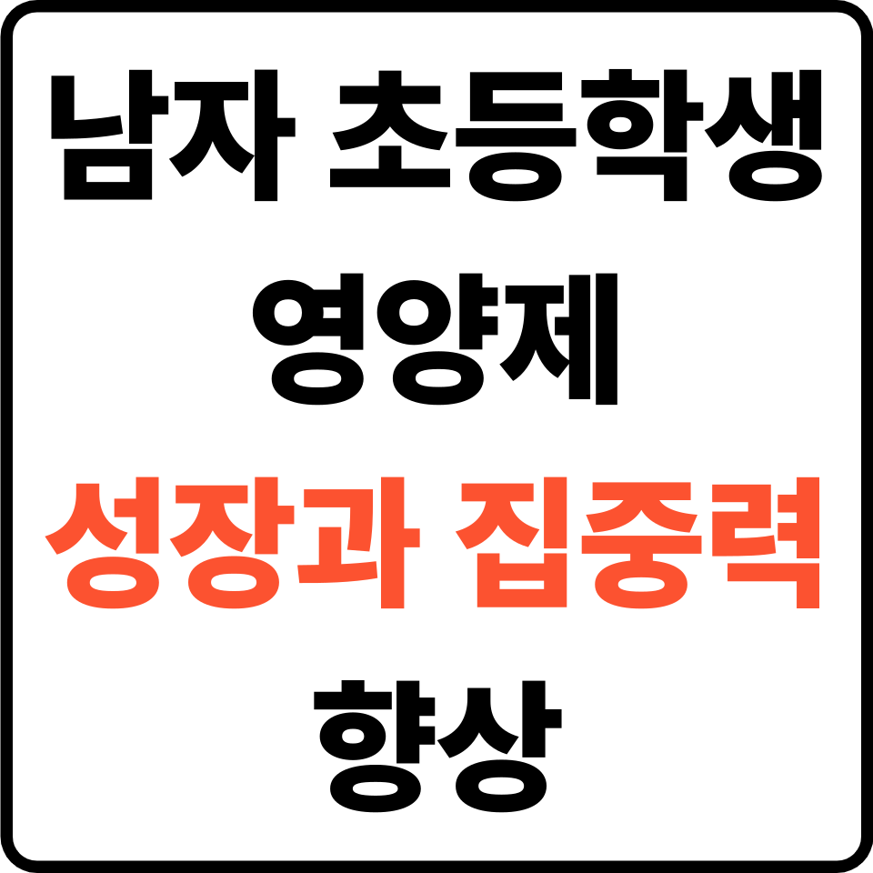 남자 초등학생 영양제 추천, 성장과 집중력 향상을 위한 선택