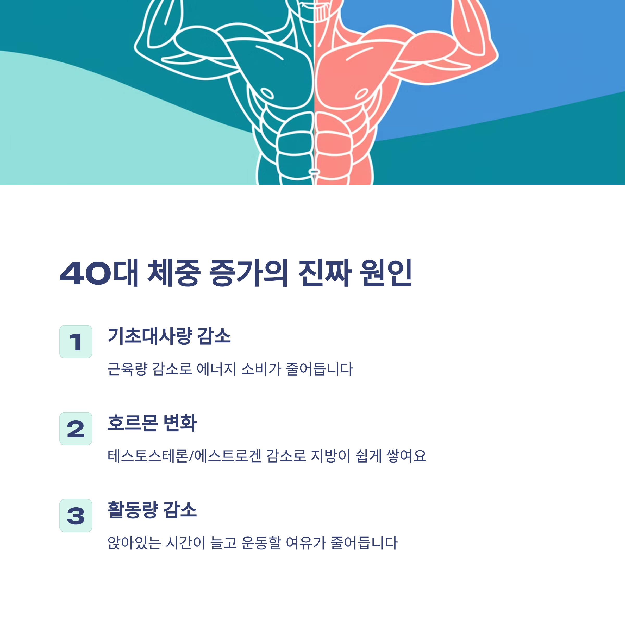 40대 이후 살이 찌는 이유 – 이걸 바꿔야 한다!