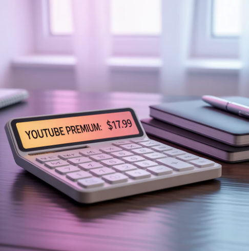계산기로 유튜브 프리미엄 가격을 보여주는 이미지