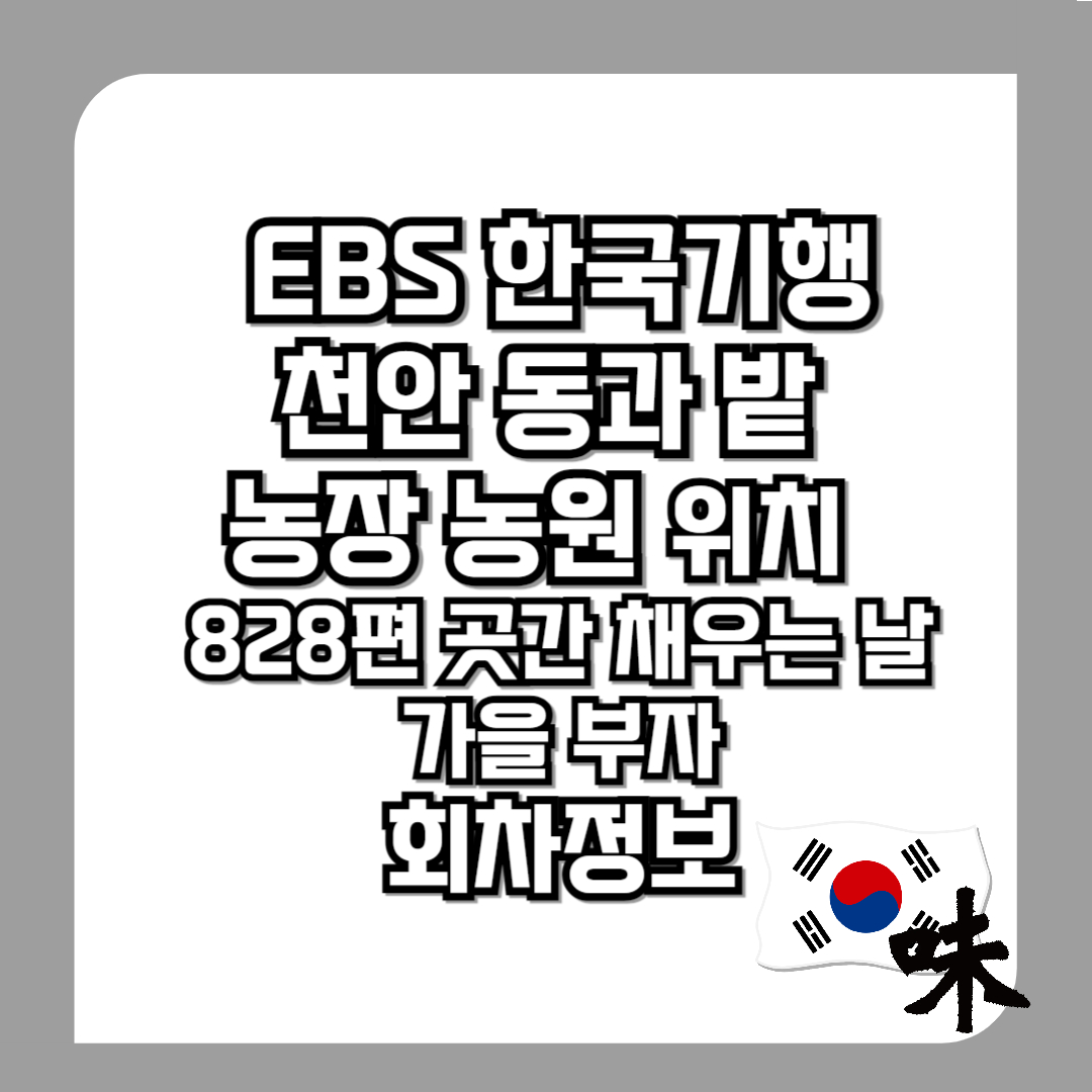 ebs한국기행-천안-동과-밭-농장-농원-어디-828편-곳간-채우는-날-10월-29일-3부-가을-부자-회차정보