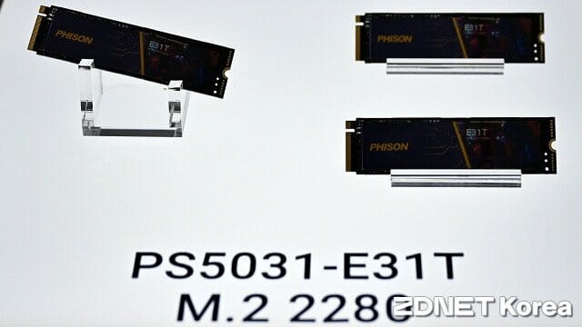 파이슨 PS5031-E31T 컨트롤러 탑재 PCIe 5.0 SSD 시제품.