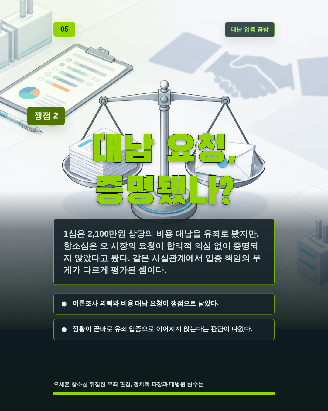 대납 요청, 증명됐나?