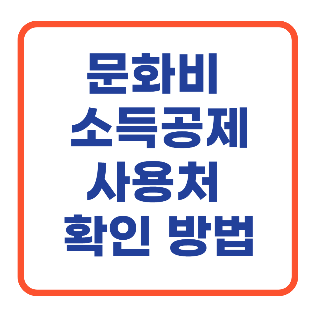 문화비 소득공제 사용처 확인 방법