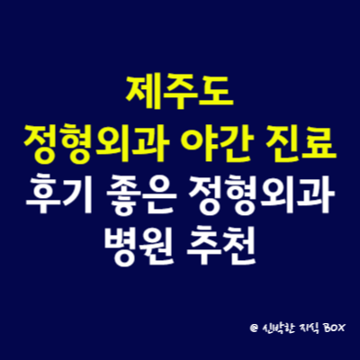 제주도 정형외과 야간 진료 병원, 후기 좋은 정형외과 병원 추천