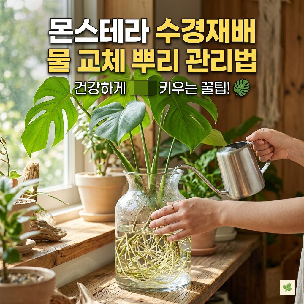몬스테라 수경재배 물 교체 뿌리 관리법