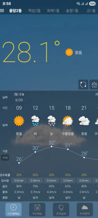 방법 2: 원기날씨 앱으로 날씨와 함께 확인하기