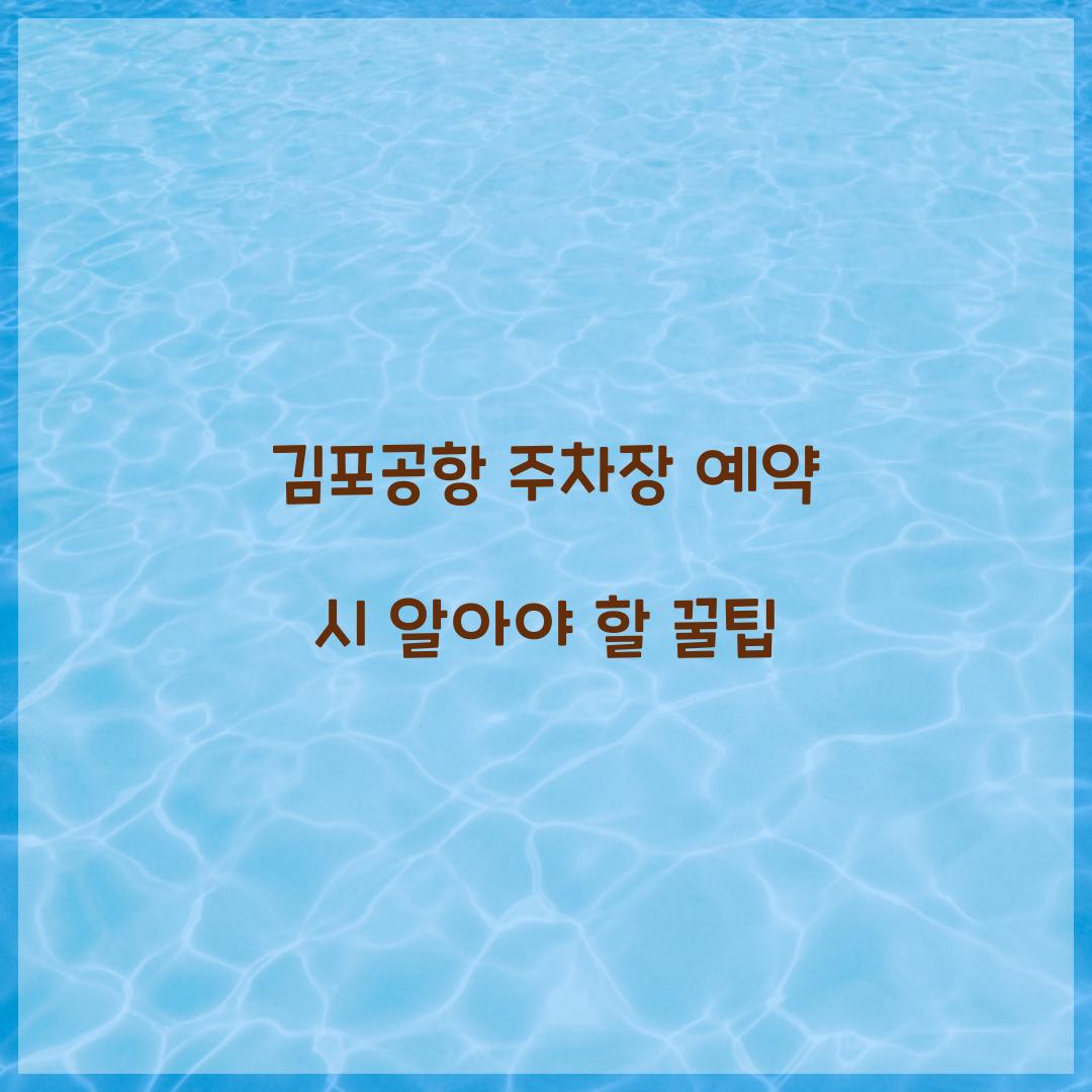 김포공항 주차장 예약