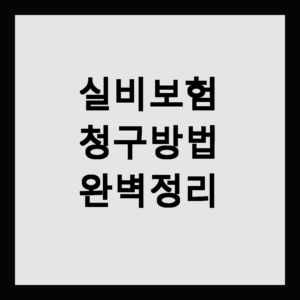 실비 보험 청구 방법 완벽 정리