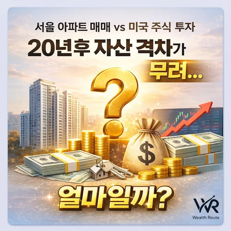 썸네일. 서울 아파트 매매 vs 미국 주식 투자 : 20년 후 자산 격차가 무려!?