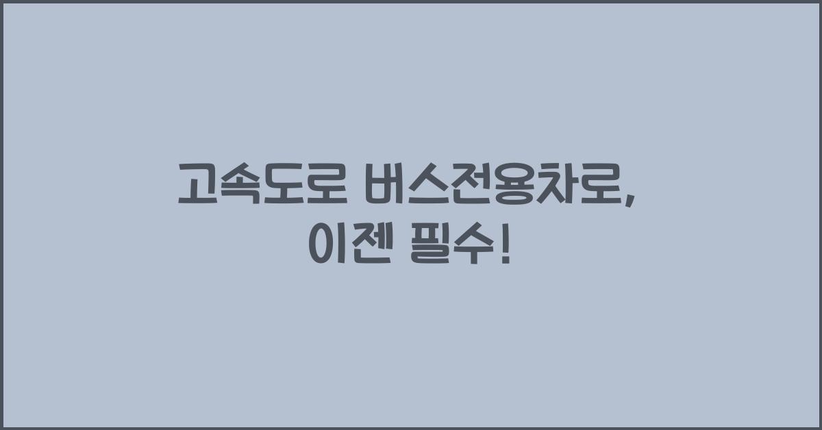 고속도로 버스전용차로