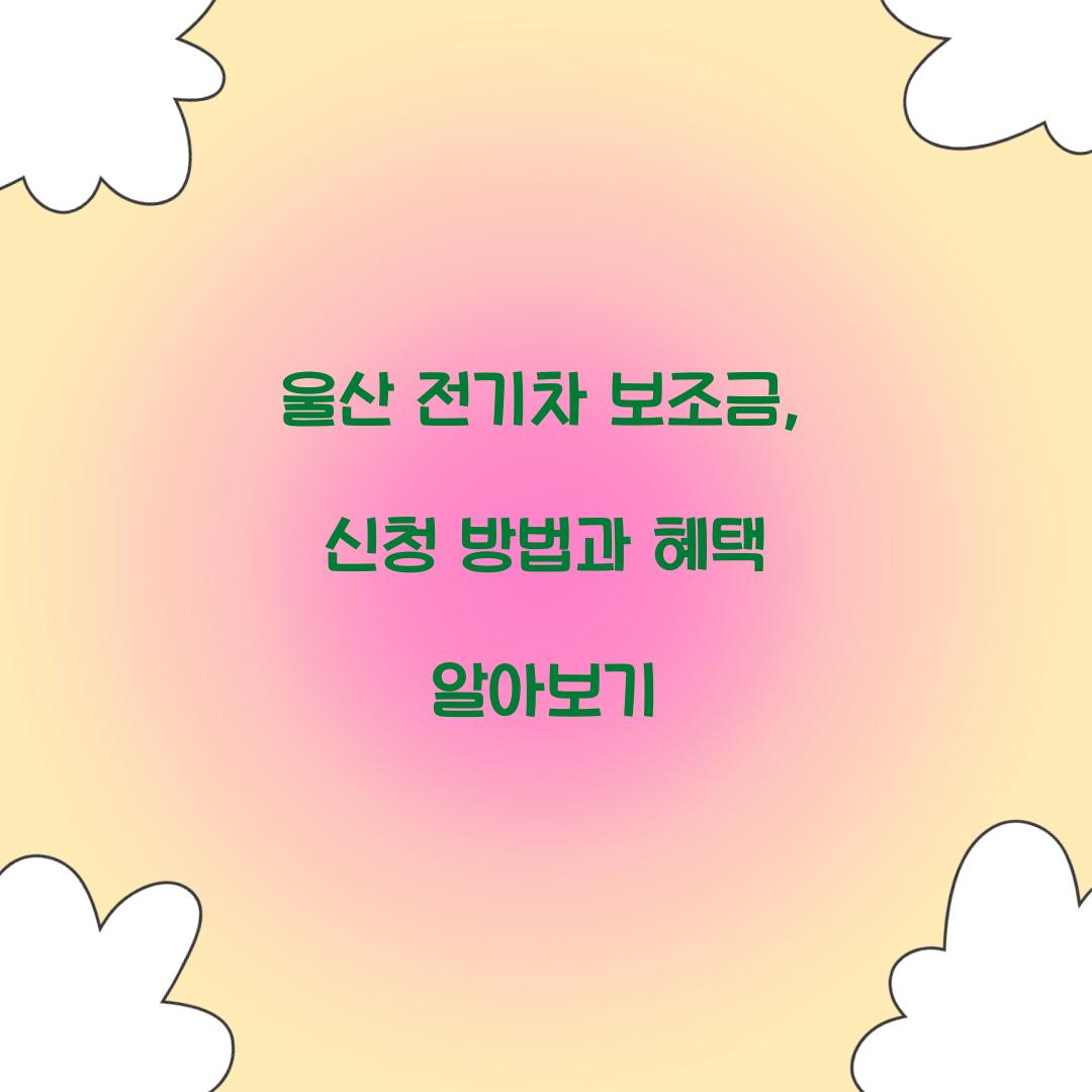 울산 전기차 보조금