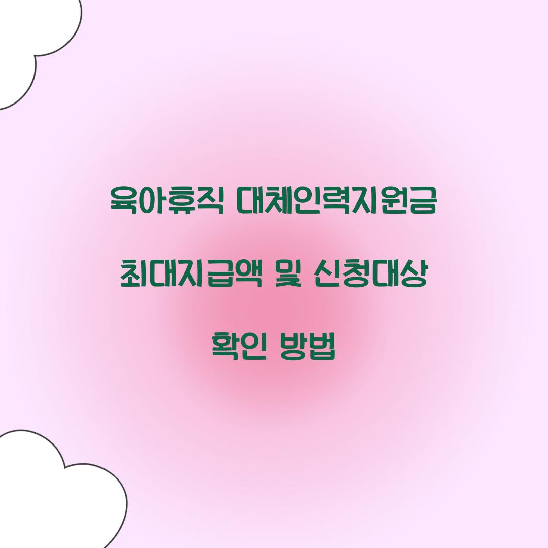 육아휴직 대체인력지원금