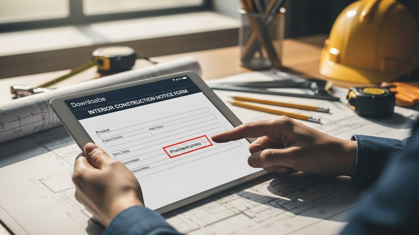 인테리어 공사 안내문 양식 다운