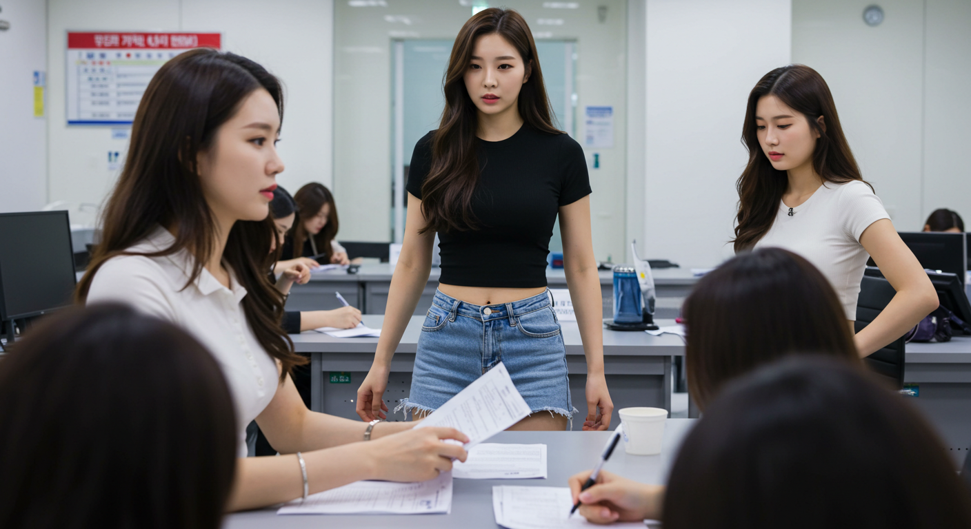 놀라는 회사원들