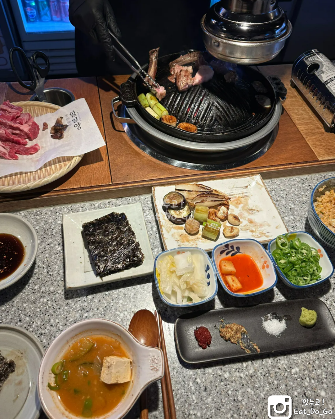 일일양, 양갈비, 구워주는 집, 프랜치렉, 야채 구이, 정갈한 밑반찬, 마늘간장밥