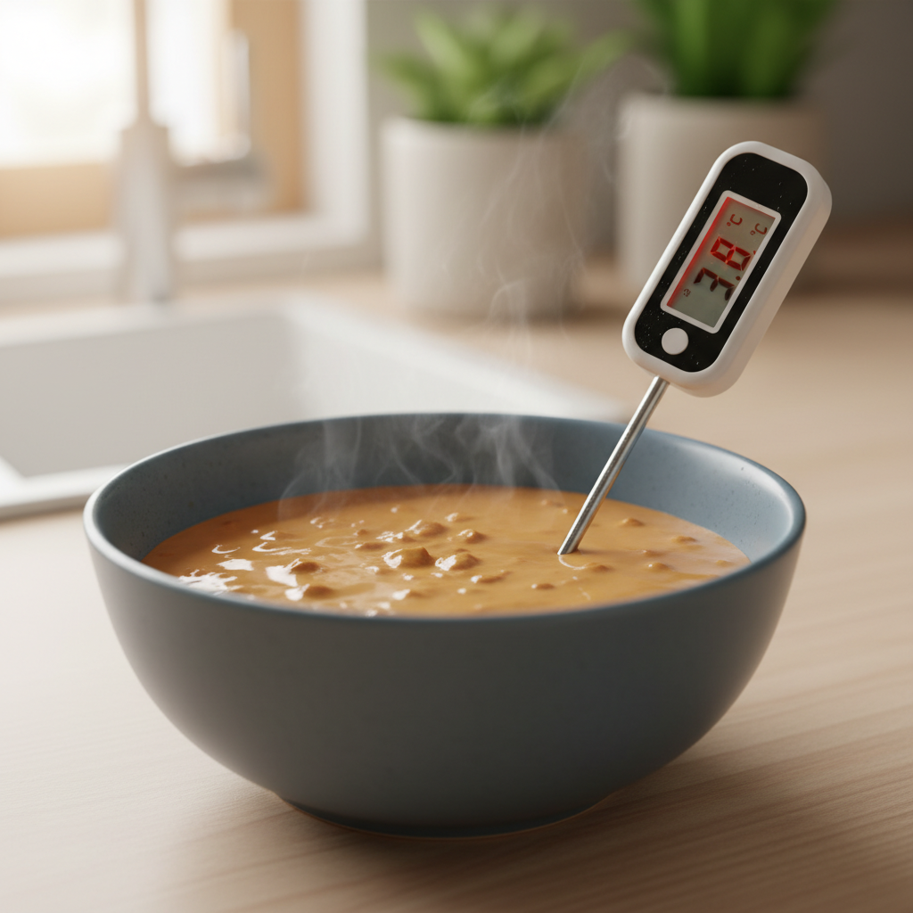 고양이 체온에 맞춘 미온수 급여를 위한 온도 체크