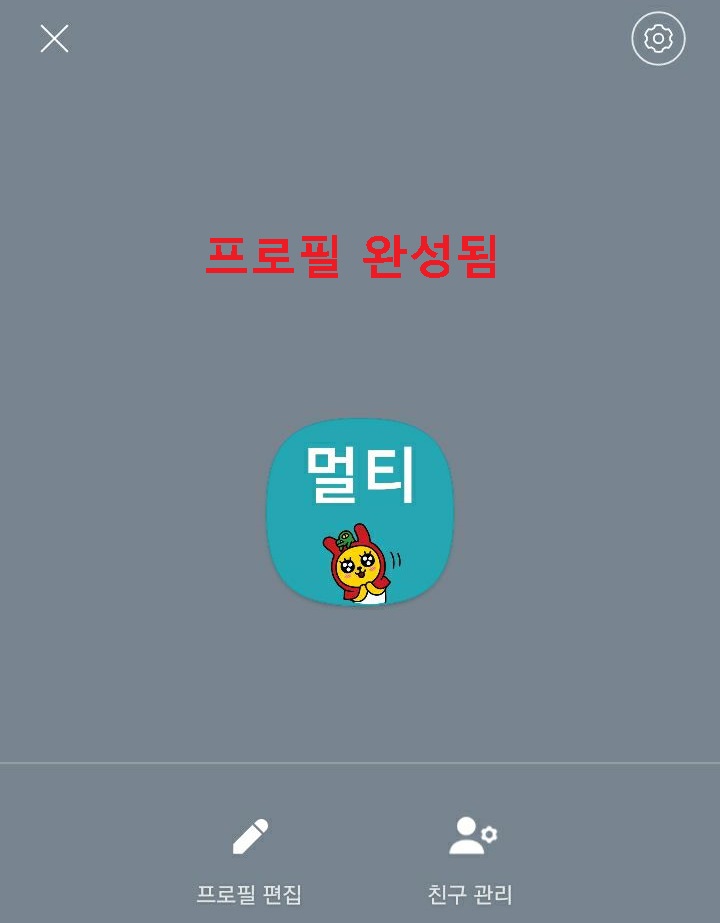 완성된 프로필 보임