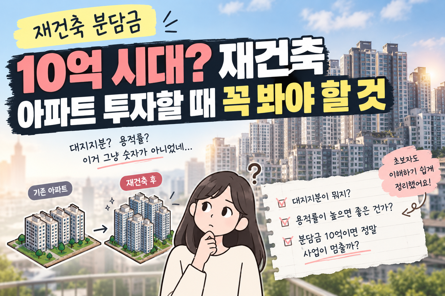 재건축 분담금 10억 시대? 재건축 아파트 투자할 때 꼭 봐야 할 것