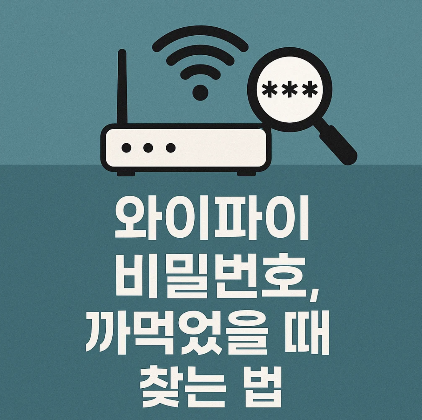 와이파이 비밀번호, 까먹었을 때 찾는 법